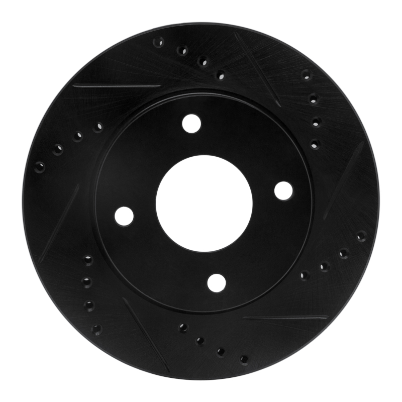 Nissan TIIDA Brake Rotor (1) - Front Right - R1 Concepts - Drilled & Slotted - Black - `07-`17